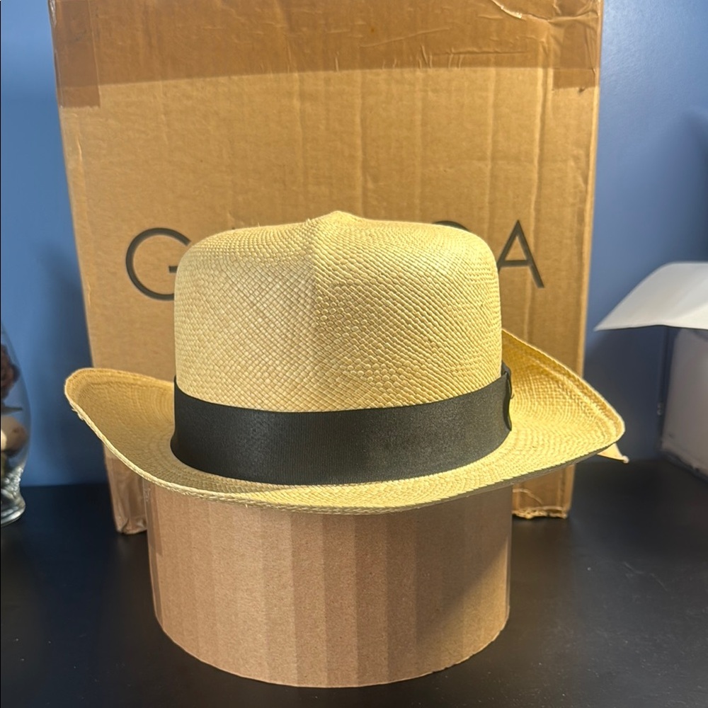 Panama Men's Tan Hat with Black Band